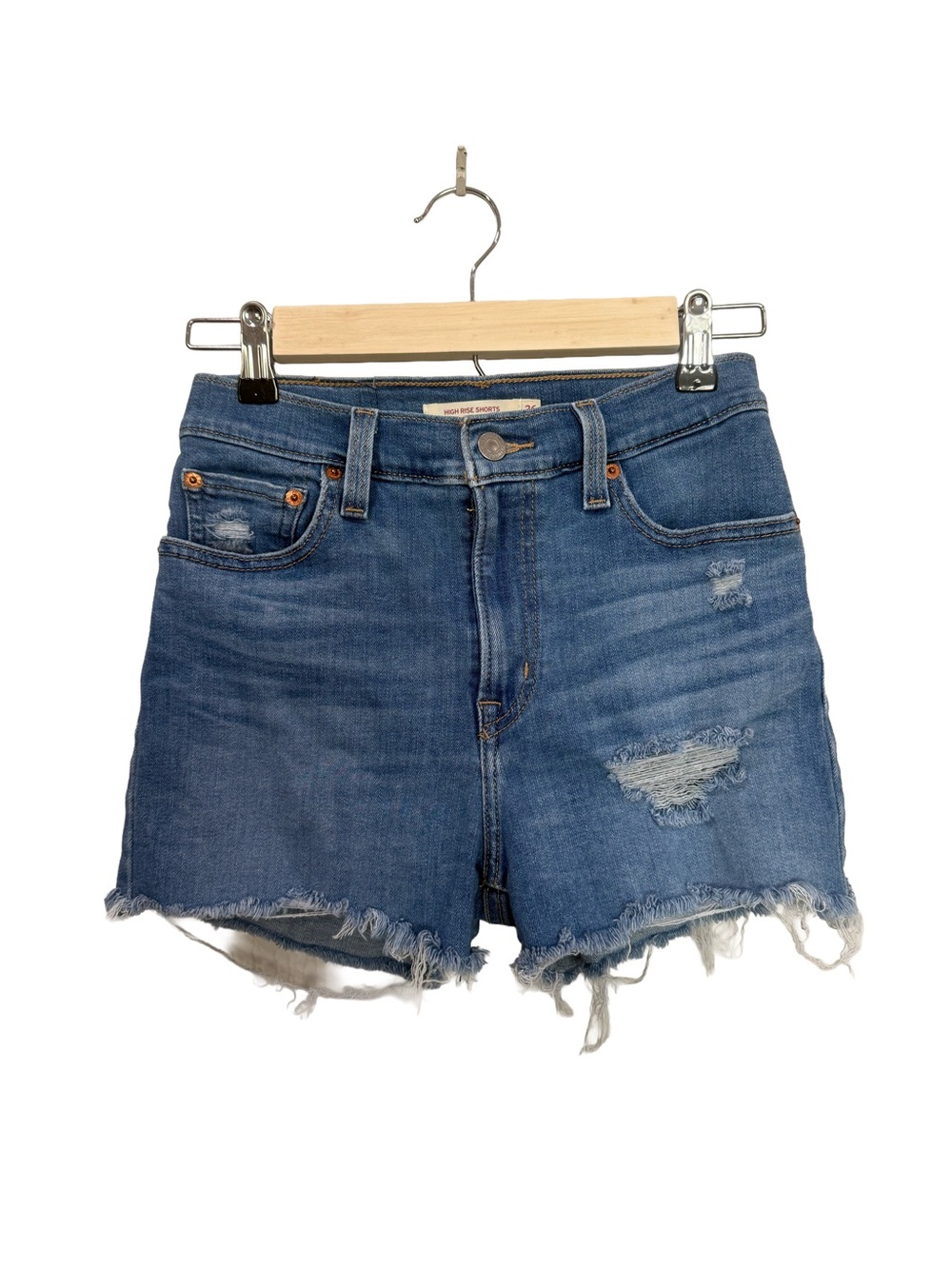 Levi’s High-Rise Distressed Denim Shorts - Blue Women’s 26